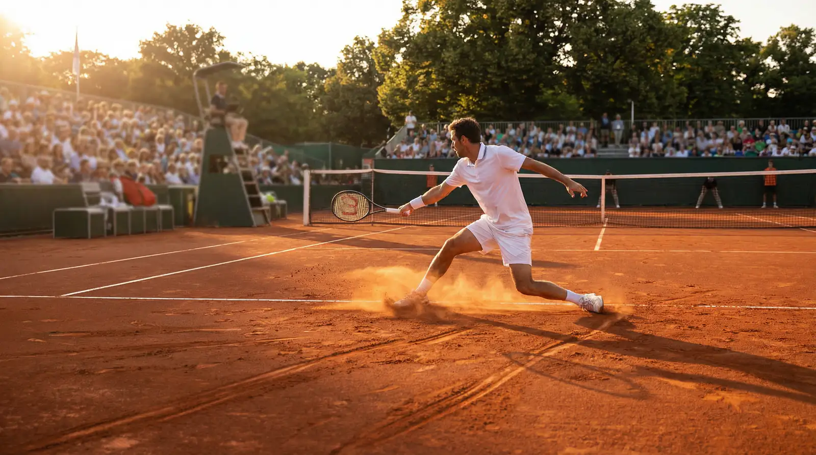 Apuestas de tenis en tierra batida: pista de arcilla roja durante un partido profesional