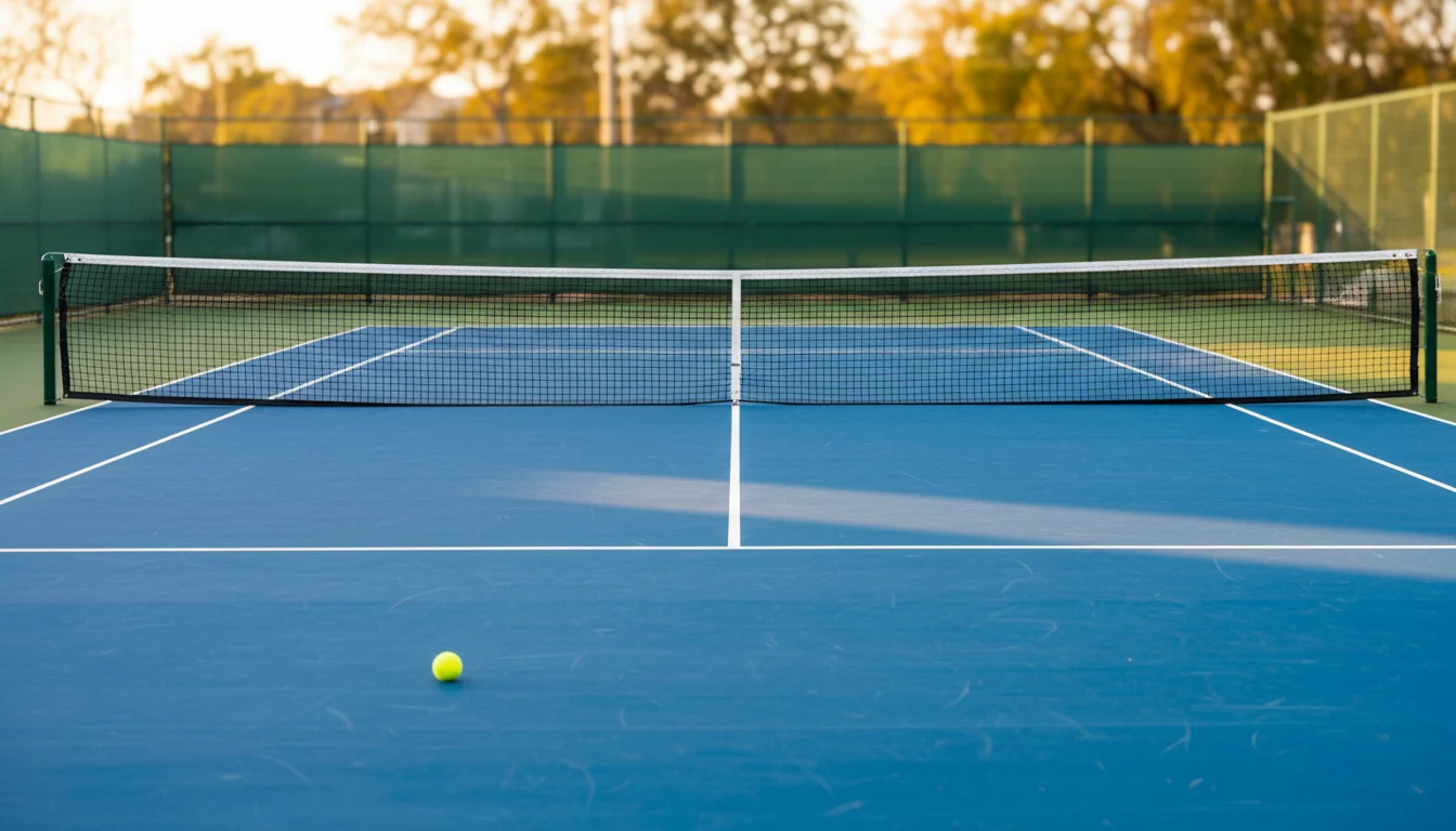 Apuestas de tenis hoy — pista de tenis profesional con líneas marcadas y pelota en juego